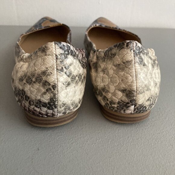KAARI Flats Faux Snake Skin Shoes Jessica Pointy Toe Ballet Elastic Heel… - Picture 5 of 8